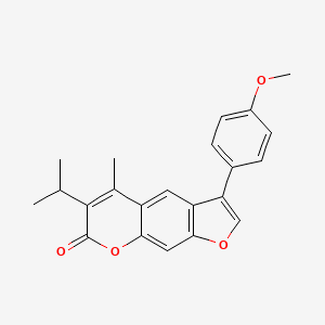 molecular formula C22H20O4 B11391872 6-isopropyl-3-(4-methoxyphenyl)-5-methyl-7H-furo[3,2-g]chromen-7-one 