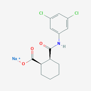 molecular formula C14H14Cl2NNaO3 B1139191 sodium;(1R,2S)-2-[(3,5-dichlorophenyl)carbamoyl]cyclohexane-1-carboxylate 