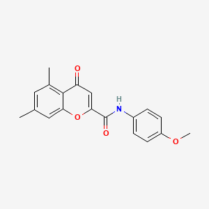 molecular formula C19H17NO4 B11391928 N-(4-methoxyphenyl)-5,7-dimethyl-4-oxo-4H-chromene-2-carboxamide 