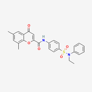 molecular formula C26H24N2O5S B11392018 N-{4-[ethyl(phenyl)sulfamoyl]phenyl}-6,8-dimethyl-4-oxo-4H-chromene-2-carboxamide 