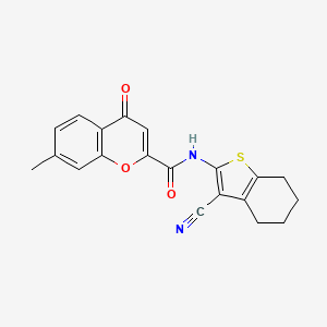 molecular formula C20H16N2O3S B11392181 N-(3-cyano-4,5,6,7-tetrahydro-1-benzothiophen-2-yl)-7-methyl-4-oxo-4H-chromene-2-carboxamide 