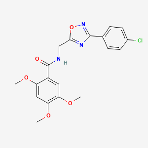 molecular formula C19H18ClN3O5 B11392193 N-{[3-(4-chlorophenyl)-1,2,4-oxadiazol-5-yl]methyl}-2,4,5-trimethoxybenzamide 