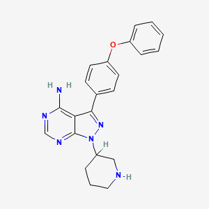 molecular formula C22H22N6O B1139227 3-(4-Phenoxy-phenyl)-1-piperidin-3-yl-1H-pyrazolo[3,4-d]pyrimidin-4-ylamine CAS No. 1412418-47-3