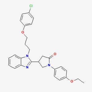 molecular formula C28H28ClN3O3 B11392364 4-{1-[3-(4-chlorophenoxy)propyl]-1H-benzimidazol-2-yl}-1-(4-ethoxyphenyl)pyrrolidin-2-one 