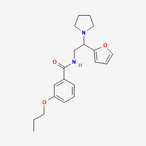 molecular formula C20H26N2O3 B11392416 N-[2-(furan-2-yl)-2-(pyrrolidin-1-yl)ethyl]-3-propoxybenzamide 