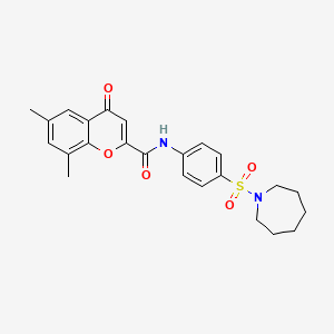 molecular formula C24H26N2O5S B11392465 N-[4-(azepan-1-ylsulfonyl)phenyl]-6,8-dimethyl-4-oxo-4H-chromene-2-carboxamide 