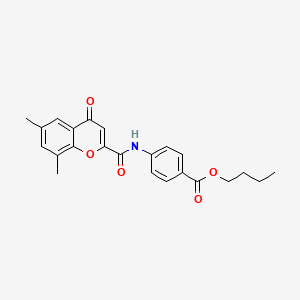 molecular formula C23H23NO5 B11392571 butyl 4-{[(6,8-dimethyl-4-oxo-4H-chromen-2-yl)carbonyl]amino}benzoate 