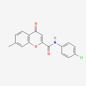 molecular formula C17H12ClNO3 B11392581 N-(4-chlorophenyl)-7-methyl-4-oxo-4H-chromene-2-carboxamide 