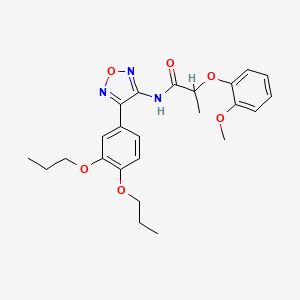 molecular formula C24H29N3O6 B11392611 N-[4-(3,4-dipropoxyphenyl)-1,2,5-oxadiazol-3-yl]-2-(2-methoxyphenoxy)propanamide 