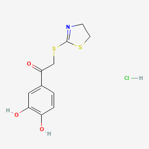 2-(4,5-Dihydro-1,3-thiazol-2-ylsulfanyl)-1-(3,4-dihydroxyphenyl)ethanone;hydrochloride