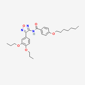 molecular formula C28H37N3O5 B11392667 N-[4-(3,4-dipropoxyphenyl)-1,2,5-oxadiazol-3-yl]-4-(heptyloxy)benzamide 