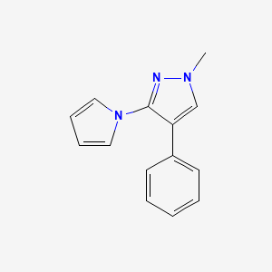 B1139272 1-Methyl-4-phenyl-3-(1h-pyrrol-1-yl)-1h-pyrazole CAS No. 1446352-67-5