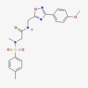 molecular formula C20H22N4O5S B11392731 N-{[3-(4-Methoxyphenyl)-1,2,4-oxadiazol-5-YL]methyl}-2-(N-methyl4-methylbenzenesulfonamido)acetamide 