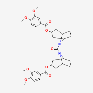 [8-[3-(3,4-Dimethoxybenzoyl)oxy-8-azabicyclo[3.2.1]octane-8-carbonyl]-8-azabicyclo[3.2.1]octan-3-yl] 3,4-dimethoxybenzoate