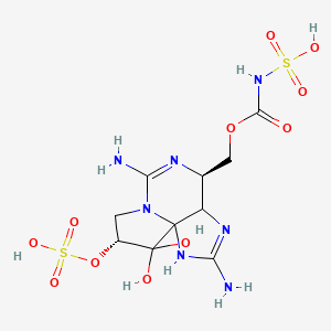 molecular formula C10 H17 N7 O11 S2 B1139283 [{[10,10-Dihydroxy-2,6-diimino-9-(sulfooxy)octahydro-1H,8H-pyrrolo[1,2-c]purin-4-yl]methoxy}(hydroxy)methylidene]sulfamic acid CAS No. 80173-30-4
