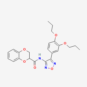 molecular formula C23H25N3O6 B11392830 N-[4-(3,4-dipropoxyphenyl)-1,2,5-oxadiazol-3-yl]-2,3-dihydro-1,4-benzodioxine-2-carboxamide 