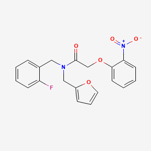 molecular formula C20H17FN2O5 B11392860 N-(2-fluorobenzyl)-N-(furan-2-ylmethyl)-2-(2-nitrophenoxy)acetamide 