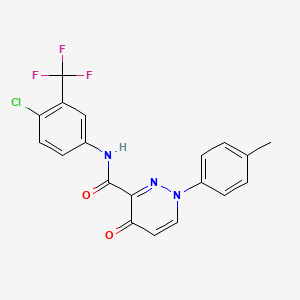 molecular formula C19H13ClF3N3O2 B11392923 N-[4-chloro-3-(trifluoromethyl)phenyl]-1-(4-methylphenyl)-4-oxo-1,4-dihydropyridazine-3-carboxamide 