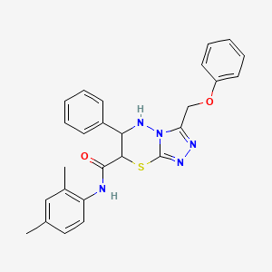 molecular formula C26H25N5O2S B11393136 N-(2,4-dimethylphenyl)-3-(phenoxymethyl)-6-phenyl-6,7-dihydro-5H-[1,2,4]triazolo[3,4-b][1,3,4]thiadiazine-7-carboxamide 
