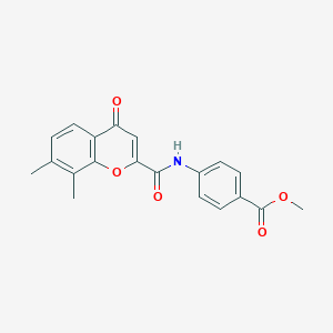 molecular formula C20H17NO5 B11393250 methyl 4-{[(7,8-dimethyl-4-oxo-4H-chromen-2-yl)carbonyl]amino}benzoate 