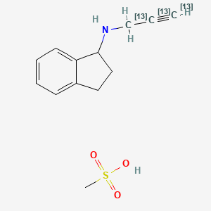 molecular formula C10(13C)3H17NO3S B1139350 Rasagiline 13C3 mesylate racemic CAS No. 1216757-55-9
