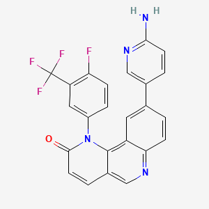 9-(6-aminopyridin-3-yl)-1-(4-fluoro-3-(trifluoromethyl)phenyl)benzo[h][1,6]naphthyridin-2(1H)-one
