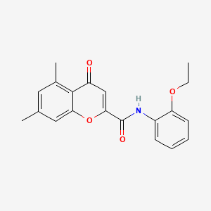molecular formula C20H19NO4 B11393553 N-(2-ethoxyphenyl)-5,7-dimethyl-4-oxo-4H-chromene-2-carboxamide 
