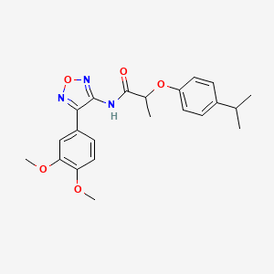 molecular formula C22H25N3O5 B11393710 N-[4-(3,4-dimethoxyphenyl)-1,2,5-oxadiazol-3-yl]-2-[4-(propan-2-yl)phenoxy]propanamide 