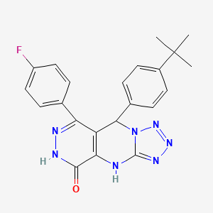 molecular formula C22H20FN7O B11393777 8-(4-tert-butylphenyl)-10-(4-fluorophenyl)-2,4,5,6,7,11,12-heptazatricyclo[7.4.0.03,7]trideca-1(9),3,5,10-tetraen-13-one 