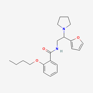 molecular formula C21H28N2O3 B11393782 2-butoxy-N-[2-(furan-2-yl)-2-(pyrrolidin-1-yl)ethyl]benzamide 