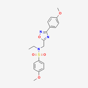 molecular formula C19H21N3O5S B11393799 N-ethyl-4-methoxy-N-{[3-(4-methoxyphenyl)-1,2,4-oxadiazol-5-yl]methyl}benzenesulfonamide 