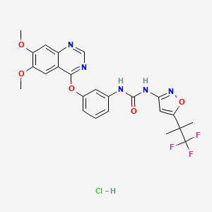 molecular formula C24H23ClF3N5O5 B1139383 Agerafenib hydrochloride CAS No. 1227678-26-3