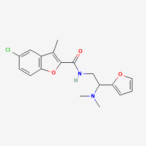 molecular formula C18H19ClN2O3 B11393847 5-chloro-N-[2-(dimethylamino)-2-(furan-2-yl)ethyl]-3-methyl-1-benzofuran-2-carboxamide 