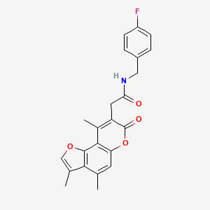 molecular formula C23H20FNO4 B11393856 N-(4-fluorobenzyl)-2-(3,4,9-trimethyl-7-oxo-7H-furo[2,3-f]chromen-8-yl)acetamide 