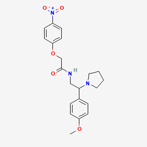 molecular formula C21H25N3O5 B11393900 N-[2-(4-methoxyphenyl)-2-(pyrrolidin-1-yl)ethyl]-2-(4-nitrophenoxy)acetamide 