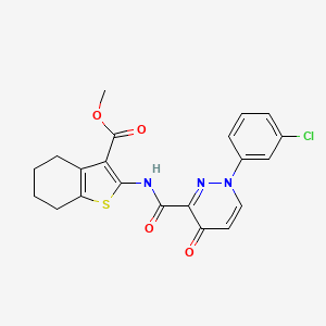 molecular formula C21H18ClN3O4S B11393904 Methyl 2-({[1-(3-chlorophenyl)-4-oxo-1,4-dihydropyridazin-3-yl]carbonyl}amino)-4,5,6,7-tetrahydro-1-benzothiophene-3-carboxylate 