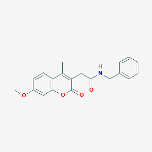 molecular formula C20H19NO4 B11393951 N-benzyl-2-(7-methoxy-4-methyl-2-oxo-2H-chromen-3-yl)acetamide 