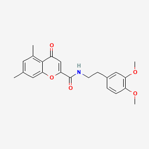 molecular formula C22H23NO5 B11393985 N-[2-(3,4-dimethoxyphenyl)ethyl]-5,7-dimethyl-4-oxo-4H-chromene-2-carboxamide 