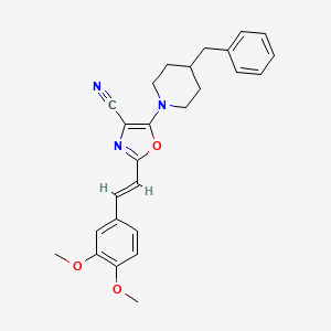 molecular formula C26H27N3O3 B11394014 5-(4-benzylpiperidin-1-yl)-2-[(E)-2-(3,4-dimethoxyphenyl)ethenyl]-1,3-oxazole-4-carbonitrile 