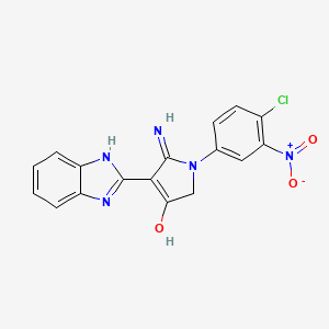 molecular formula C17H12ClN5O3 B11394021 5-Amino-4-(1H-1,3-benzodiazol-2-YL)-1-(4-chloro-3-nitrophenyl)-2,3-dihydro-1H-pyrrol-3-one 