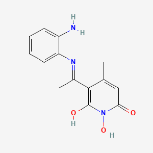 molecular formula C14H15N3O3 B1139409 5-[1-[(2-Aminophenyl)imino]ethyl]-1,6-dihydroxy-4-methyl-2(1H)-pyridinone CAS No. 345893-91-6