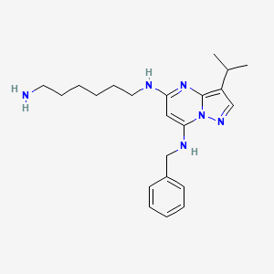 molecular formula C22H32N6 B1139426 5-N-(6-aminohexyl)-7-N-benzyl-3-propan-2-ylpyrazolo[1,5-a]pyrimidine-5,7-diamine CAS No. 1092443-52-1