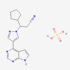 molecular formula C17H20N6O4S B1139427 Ruxolitinib sulfate CAS No. 1092939-16-6