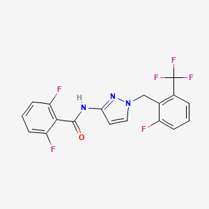 2,6-difluoro-N-[1-[[2-fluoro-6-(trifluoromethyl)phenyl]methyl]pyrazol-3-yl]benzamide