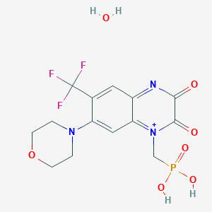 [7-Morpholin-4-yl-2,3-dioxo-6-(trifluoromethyl)quinoxalin-1-ium-1-yl]methylphosphonic acid;hydrate