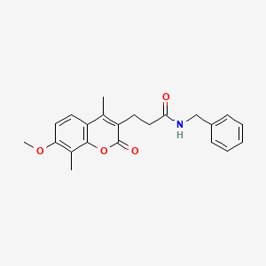 molecular formula C22H23NO4 B11394471 N-benzyl-3-(7-methoxy-4,8-dimethyl-2-oxo-2H-chromen-3-yl)propanamide 