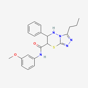 molecular formula C21H23N5O2S B11394528 N-(3-methoxyphenyl)-6-phenyl-3-propyl-6,7-dihydro-5H-[1,2,4]triazolo[3,4-b][1,3,4]thiadiazine-7-carboxamide 