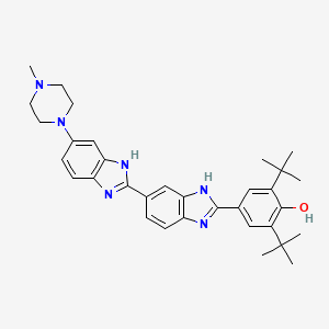 molecular formula C33H40N6O B1139455 2,6-ditert-butyl-4-[6-[6-(4-methylpiperazin-1-yl)-1H-benzimidazol-2-yl]-1H-benzimidazol-2-yl]phenol CAS No. 129244-66-2