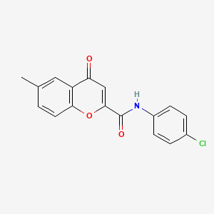 molecular formula C17H12ClNO3 B11394572 N-(4-chlorophenyl)-6-methyl-4-oxo-4H-chromene-2-carboxamide 
