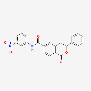 molecular formula C22H16N2O5 B11394579 N-(3-nitrophenyl)-1-oxo-3-phenyl-3,4-dihydro-1H-isochromene-6-carboxamide 